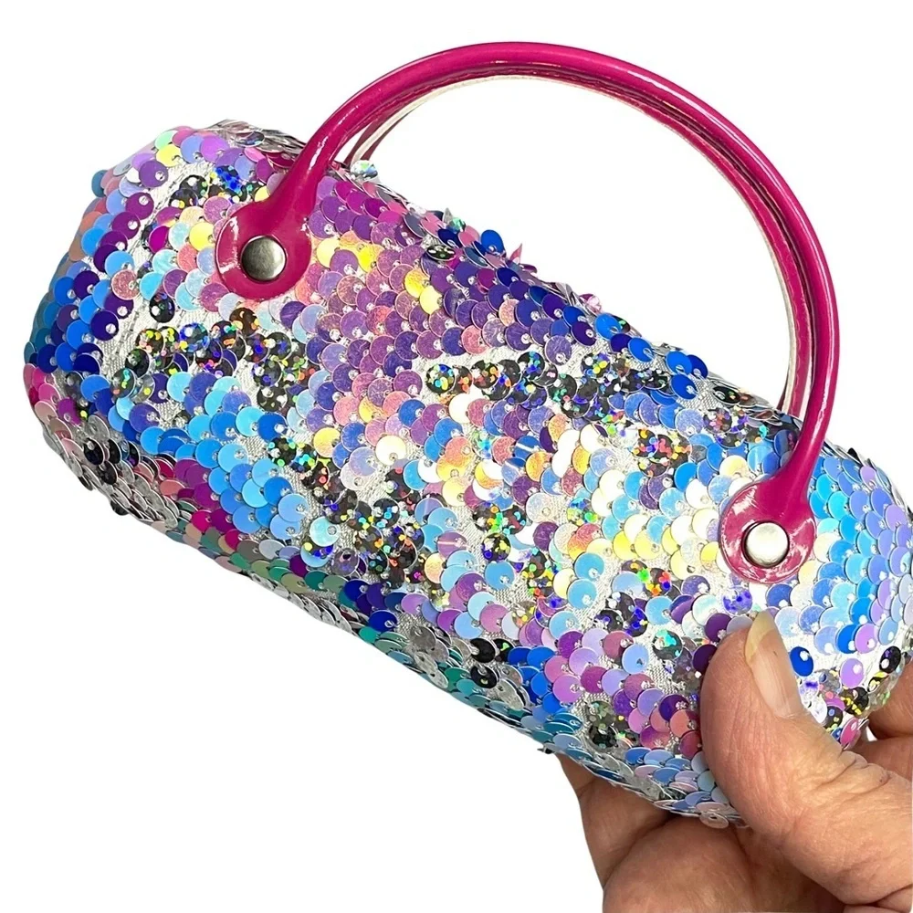 Eyeglass Sunglass Mermaid Case Dazzling Sparkle Glitter Hard Shell with Handle